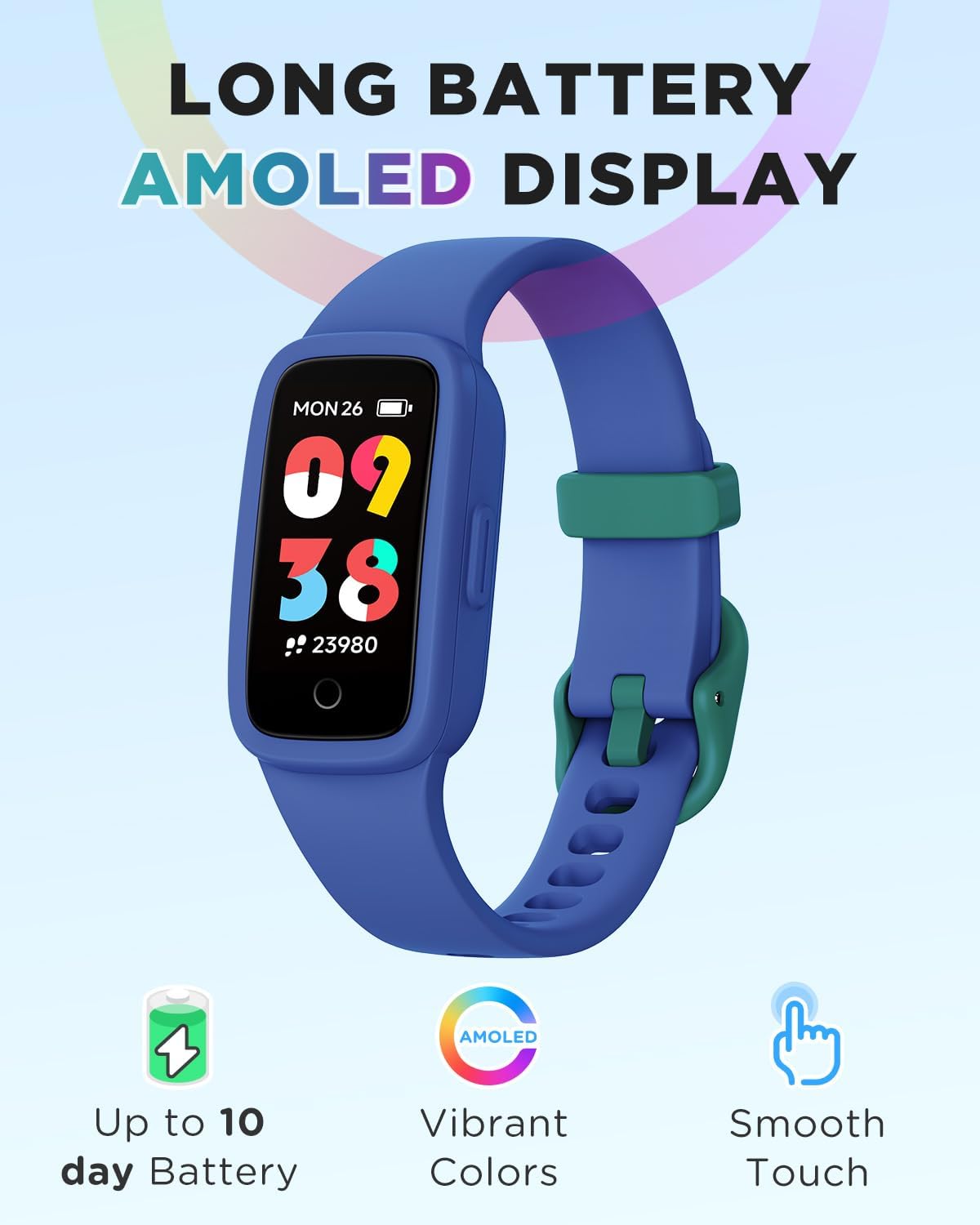 BIGGERFIVE Vigor 2 Montre de suivi d'activité pour enfants filles et garçons âgés de 5 à 12 ans BIGGERFIVE Vigor 2 Montre de suivi d'activité pour enfants filles et garçons âgés de 5 à 12 ans