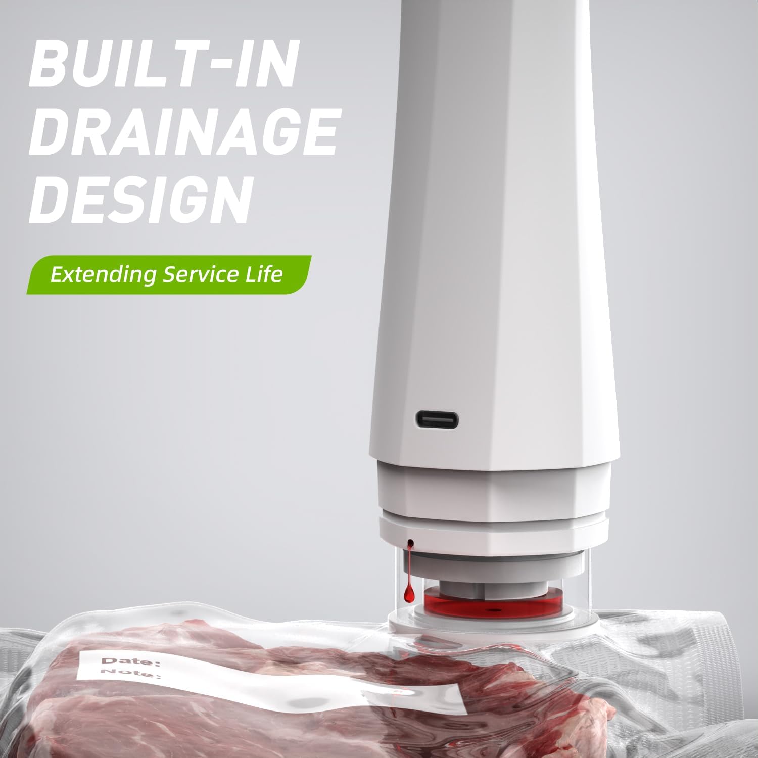 Handheld Vacuum Sealer for Food Storage: Portable Vacuum Sealing Machine - USB Rechargeable Cordless Food Sealer Saver for 5X Preservation