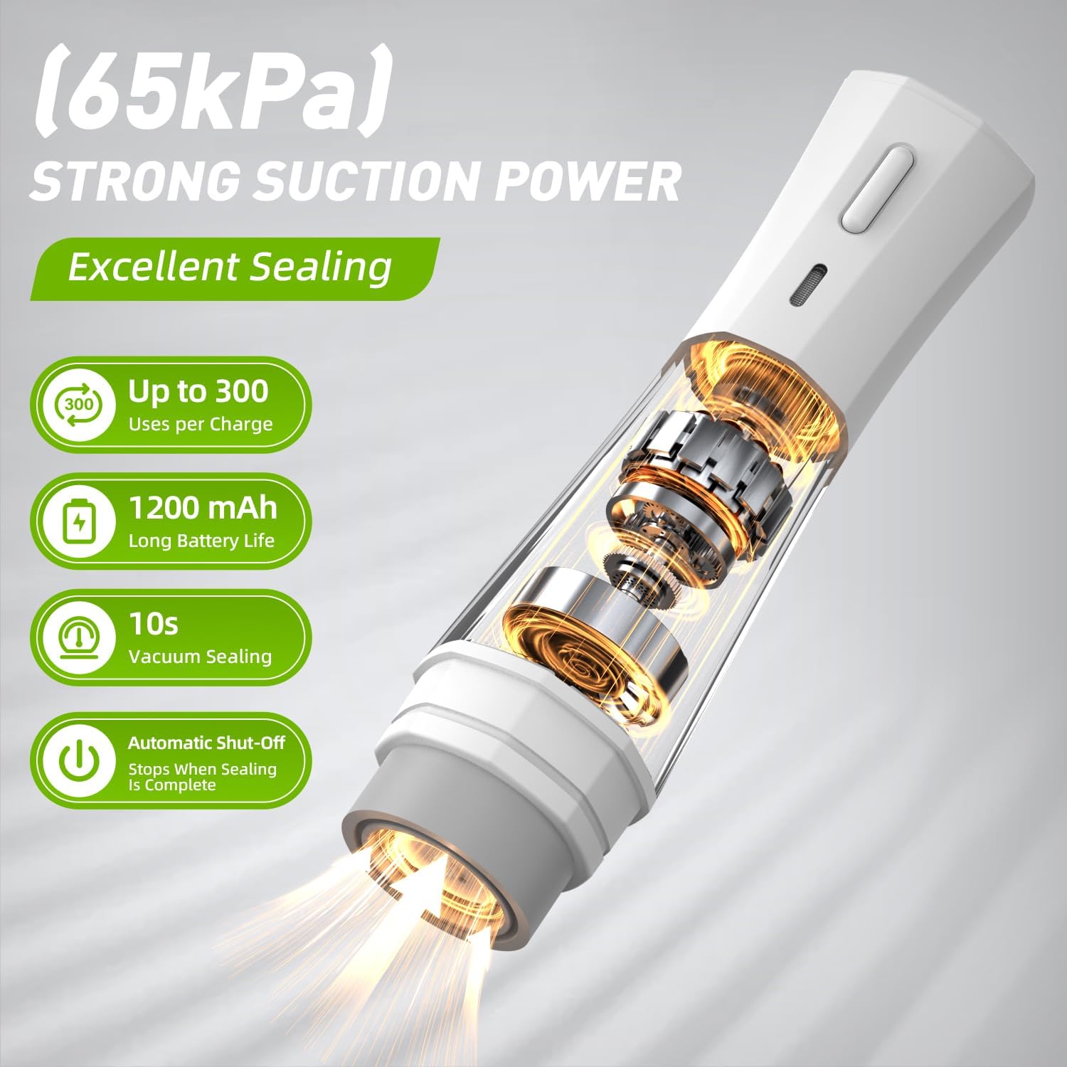 Handheld Vacuum Sealer for Food Storage: Portable Vacuum Sealing Machine - USB Rechargeable Cordless Food Sealer Saver for 5X Preservation