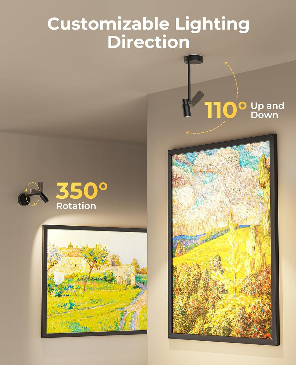 PESUTEN Zoomable Picture Light for Wall, Battery Operated Art Light for Paintings CCT Dimmable Spotlight for Wall Art Wall Light with Remote Control for Living Room Gallery Dartboard Bathroom