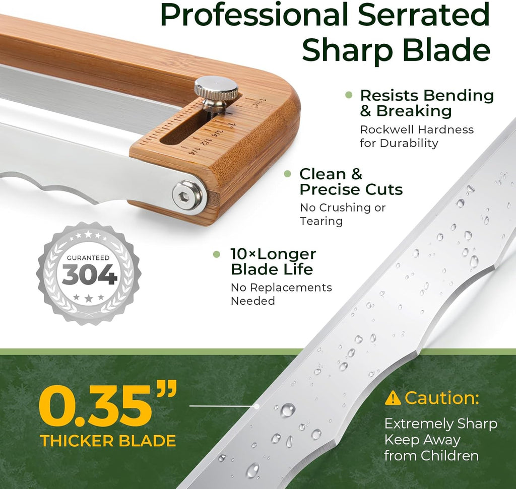 Bread Pilot Adjustable Bread Knife – Upgraded Bread Slicer for Homemade & Sourdough Loaves, Serrated Stainless Blade with Precision Thickness Guide, Gift for Artisan Bakers