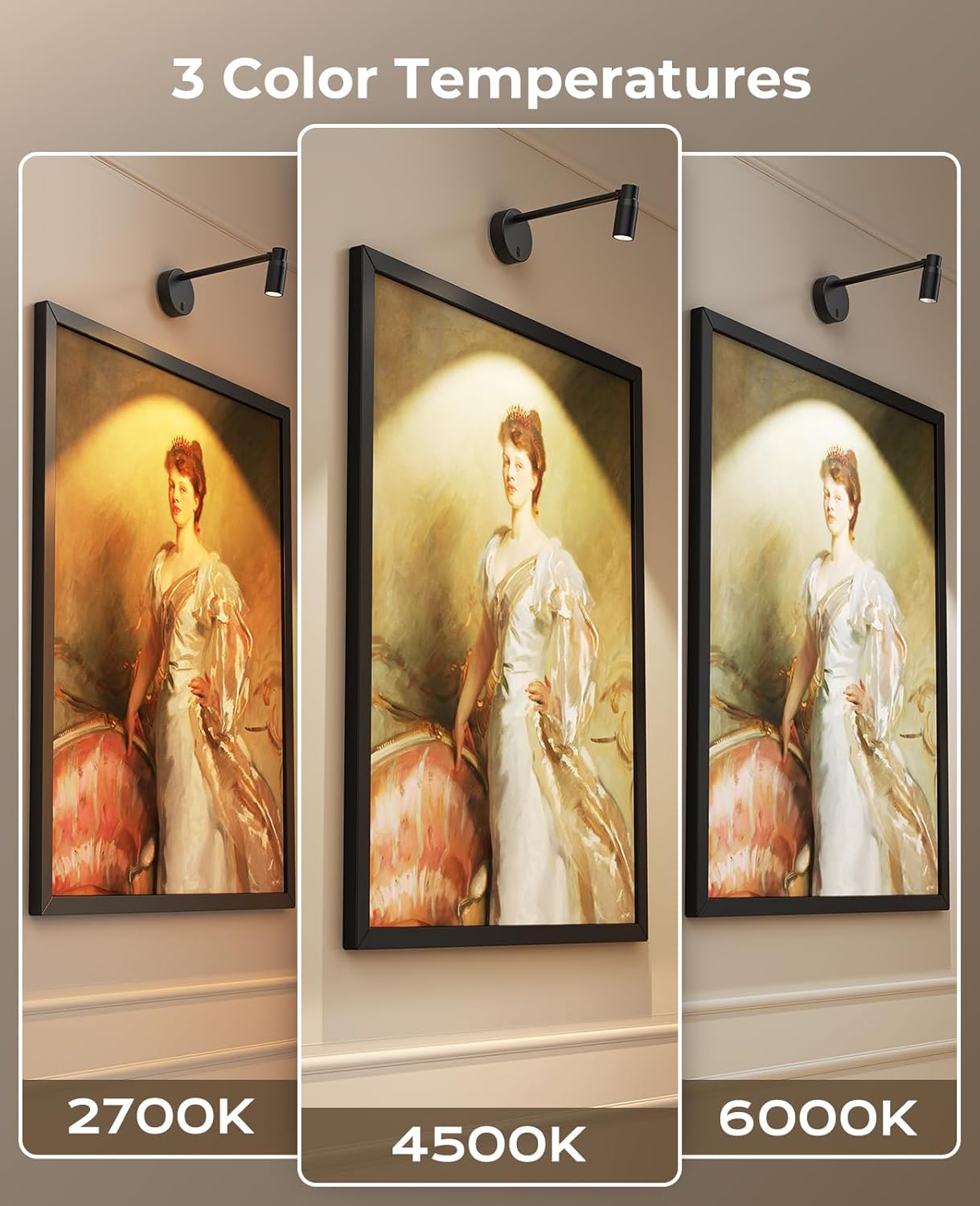 PESUTEN Zoomable Picture Light for Wall, Battery Operated Art Light for Paintings CCT Dimmable Spotlight for Wall Art Wall Light with Remote Control for Living Room Gallery Dartboard Bathroom