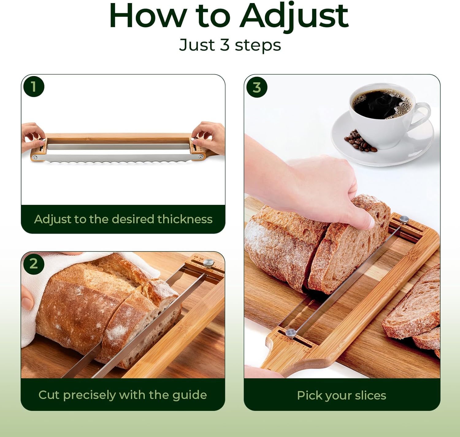 Bread Pilot Adjustable Bread Knife – Upgraded Bread Slicer for Homemade & Sourdough Loaves, Serrated Stainless Blade with Precision Thickness Guide, Gift for Artisan Bakers