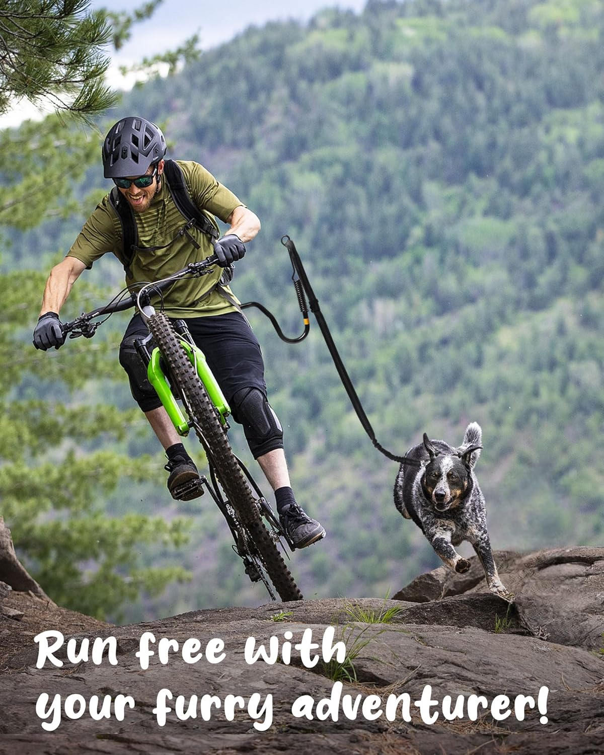 Dog Bike Leash - Hands-Free Bike Attachment for Dogs, Safe Shock-Absorbing, Adjustable Length, Easy to Install