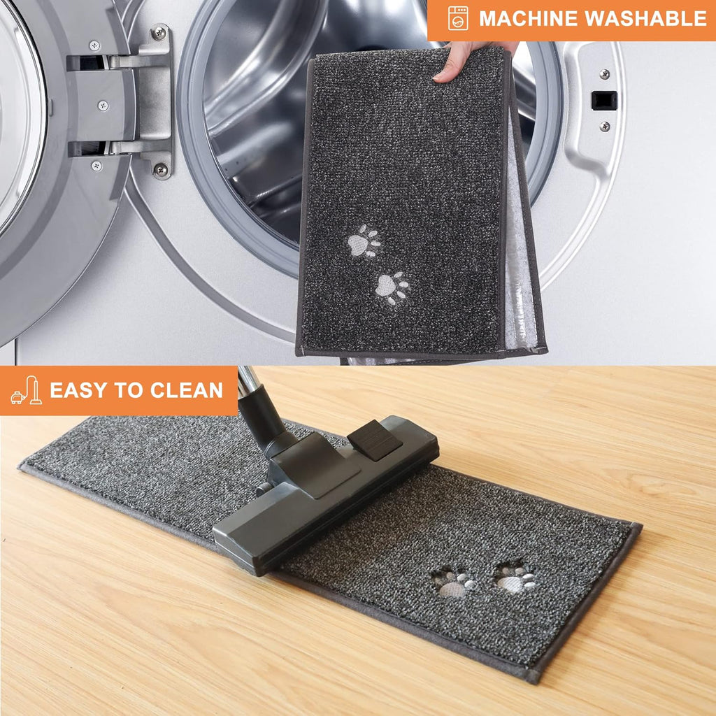 BEQHAUSE Stair Treads for Wooden Steps 28inX9in, Non Slip Carpet Stair Treads Indoor Stair Runners Machine Washable, Soft Stair Rugs Mat Surface Polyester TPE Backing, 15pcs, Charcoal