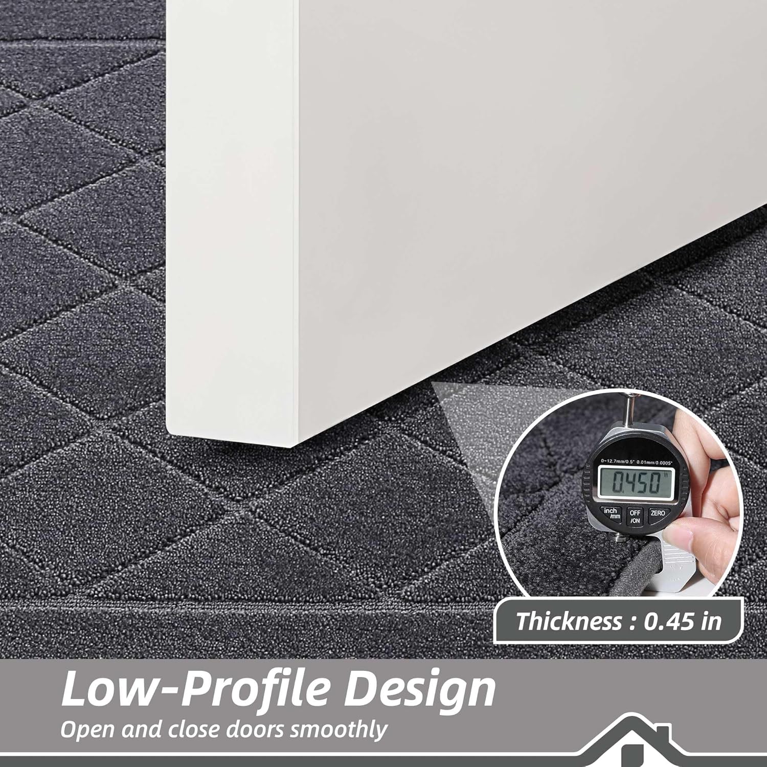 BEQHAUSE Dirt Trapper Door Mat 32" x 48", Doormat Non-Slip Entryway Rugs Washable, Dog Door Mat Stain Resistant and Absorbent Welcome Floor Mat for Front Back Door, Mud Wet Shoes & Paws, Dark Grey