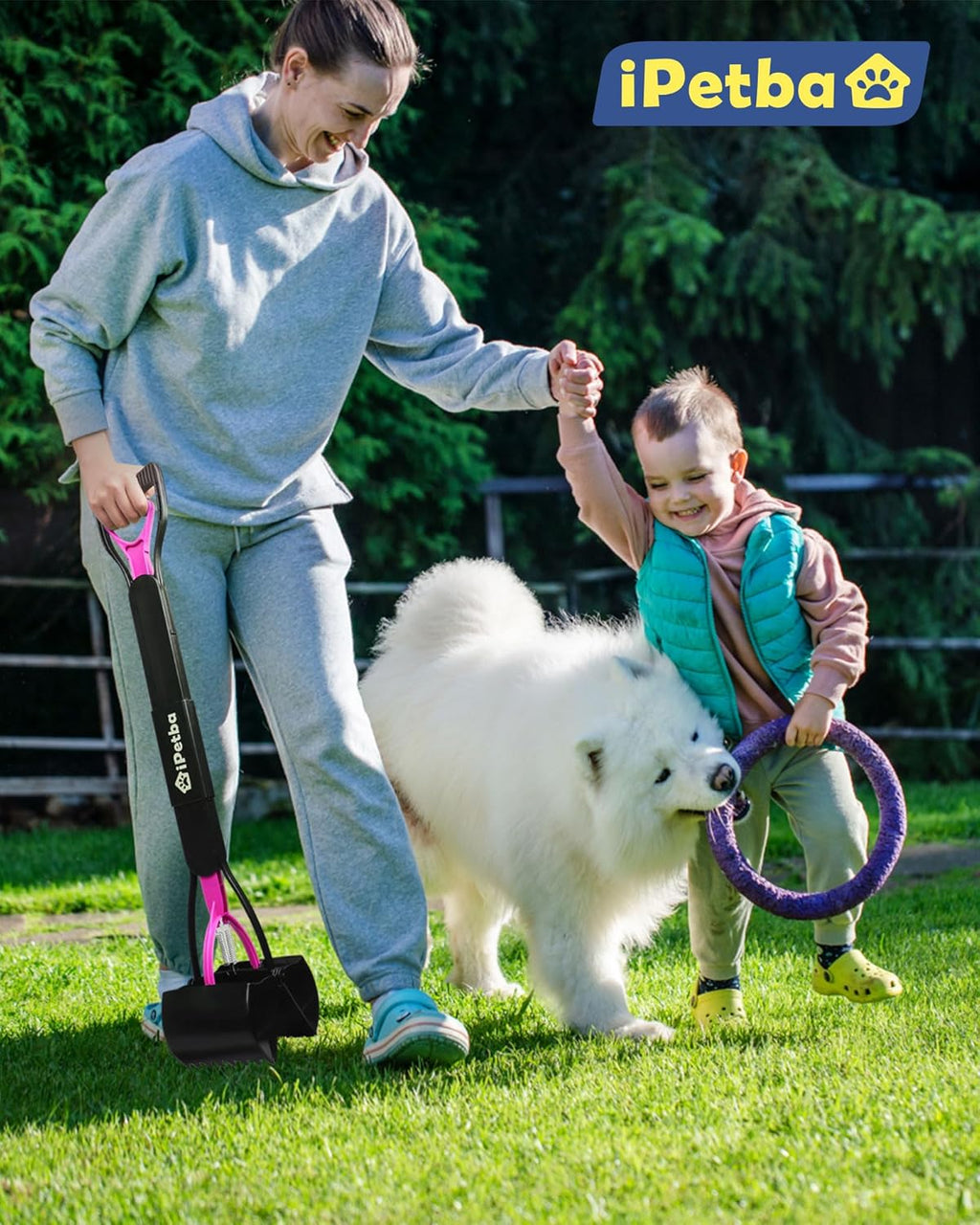 32" Long Handle Dog Pooper Scooper for Yard – No Bending, Clean Pickup on Grass, Gravel & Sand, Easy to Clean & Durable