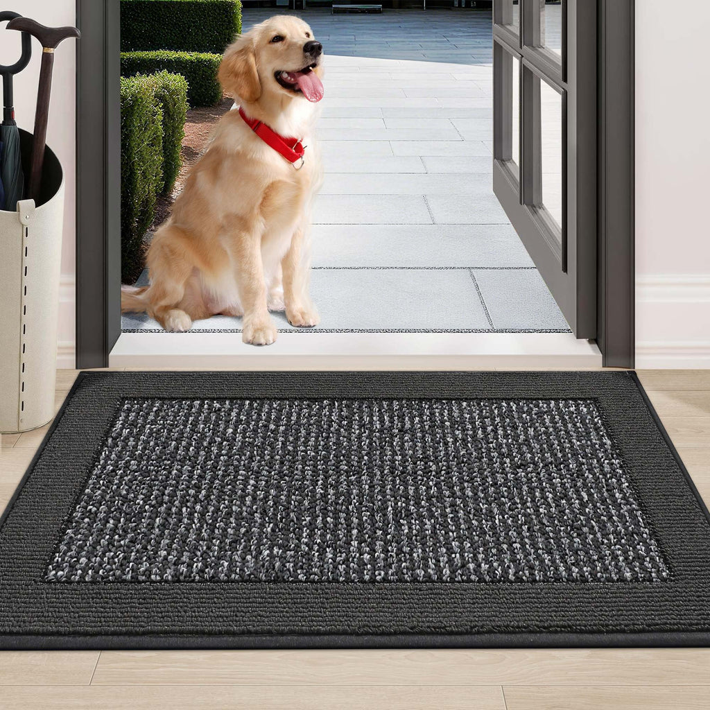 BEQHAUSE Indoor Door Mat 32" x 48", Dirt Trapper Door Mats Non-Slip Entryway Rugs Washable, Resist Dirt Absorbent Welcome Mat, Low Profile Floor Mats for Front Back Door and Entryway, Taupe