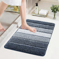 COSY HOMEER Bathroom Rugs 24"x17", Ultra Soft Absorbent Bath Mat with Non-Slip TPR Backing, Machine Washable Shaggy Rug for Bathroom Floor, Grey