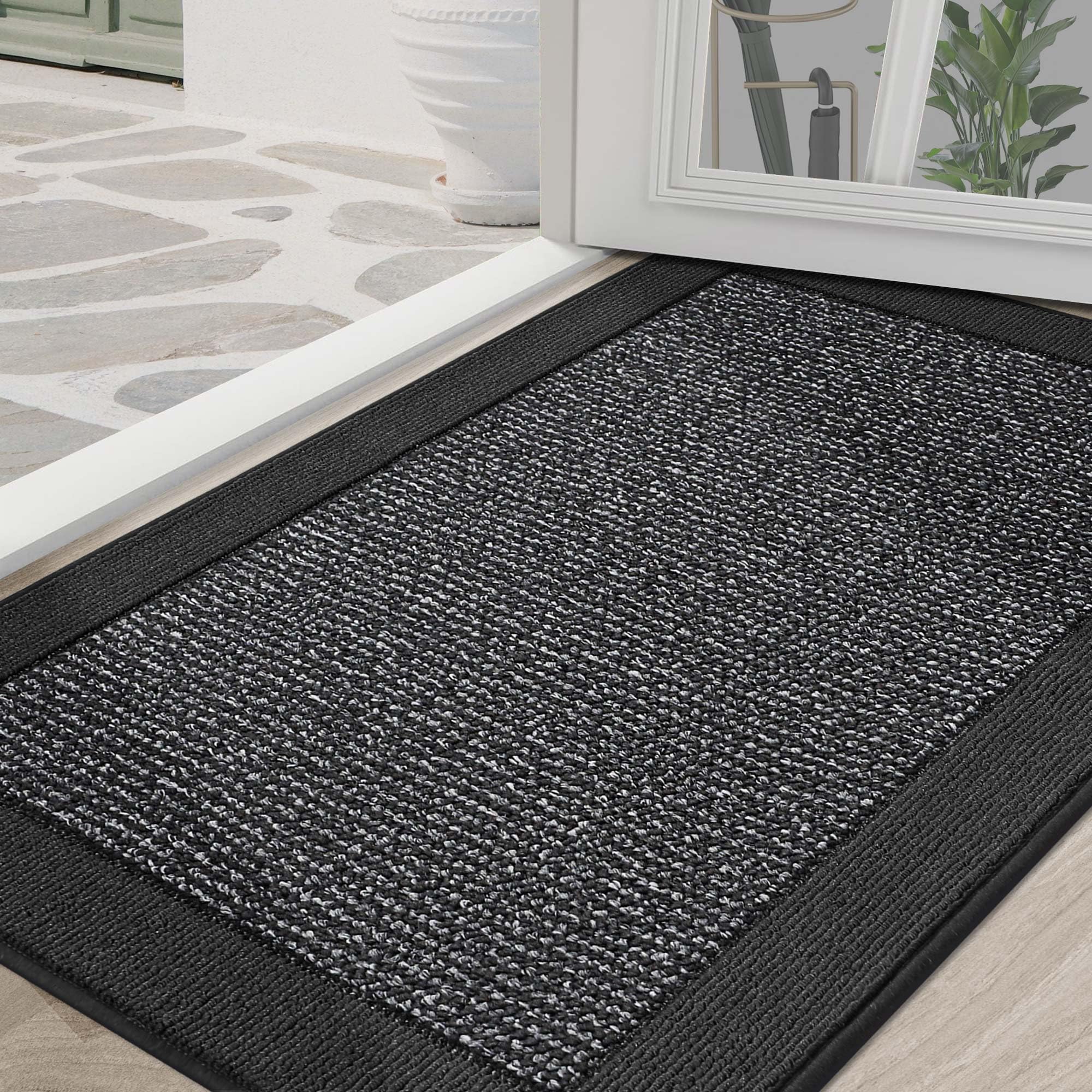 BEQHAUSE Indoor Door Mat 32" x 48", Dirt Trapper Door Mats Non-Slip Entryway Rugs Washable, Resist Dirt Absorbent Welcome Mat, Low Profile Floor Mats for Front Back Door and Entryway, Taupe