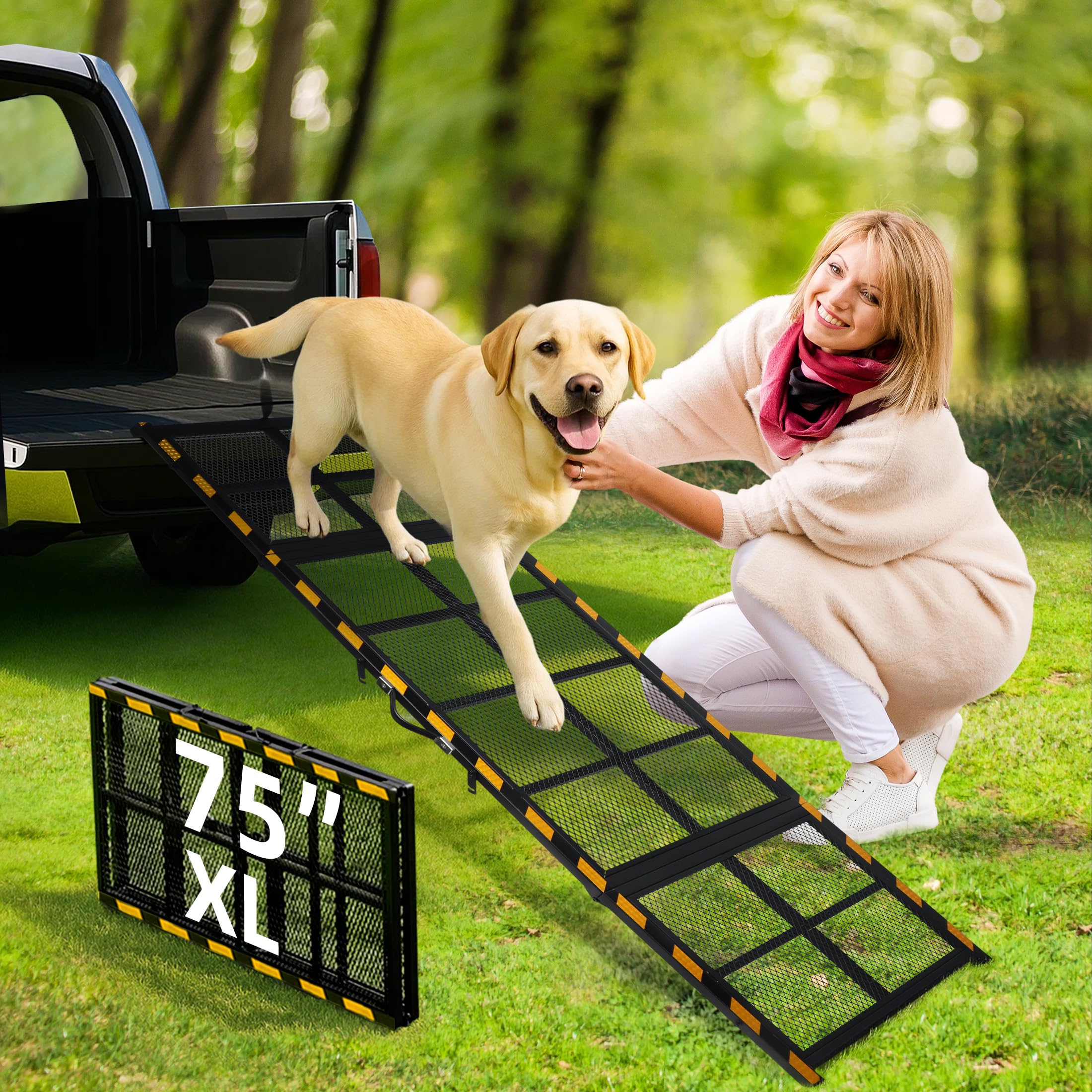 Dog Ramp for Couch & Low Bed - Joint & Spine Support with Gentle Incline for Small Dogs, Adjustable, Anti-Slip & Foldable, Up to 35 lbs