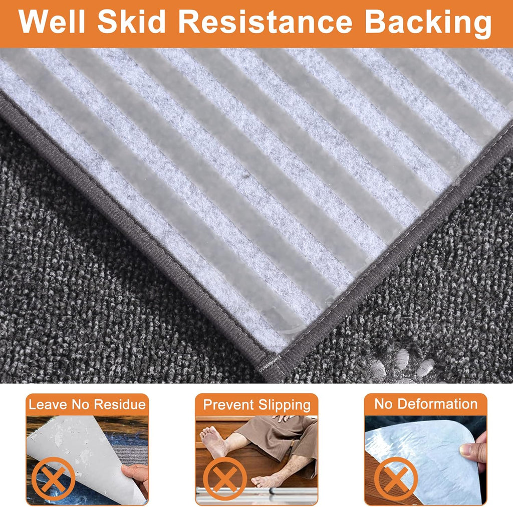 BEQHAUSE Stair Treads for Wooden Steps 28inX9in, Non Slip Carpet Stair Treads Indoor Stair Runners Machine Washable, Soft Stair Rugs Mat Surface Polyester TPE Backing, 15pcs, Charcoal