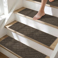 BEQHAUSE Stair Treads for Wooden Steps 28inX9in, Non Slip Carpet Stair Treads Indoor Stair Runners Machine Washable, Soft Stair Rugs Mat Surface Polyester TPE Backing, 15pcs, Charcoal